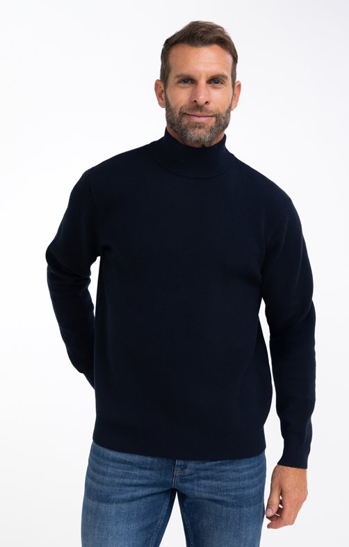 Pull col cheminé uni 