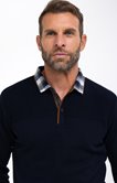 Pull uni double col polo Caro