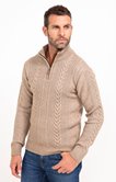 Pull col montant uni torsade