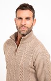 Pull col montant uni torsade