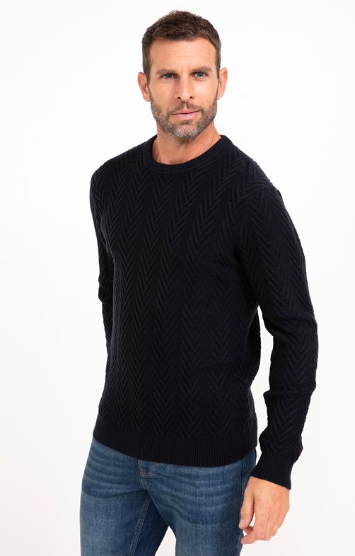 Pull col rond Torsade