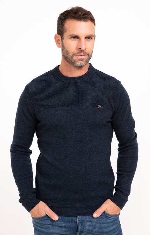 Pull col rond uni Wooly