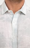 Chemise ajustée en lin motif Tie & Dye