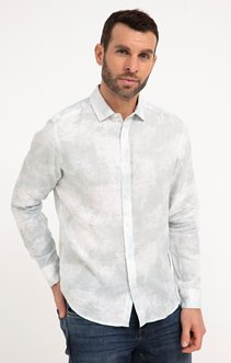 Chemise ajustée en lin motif Tie & Dye