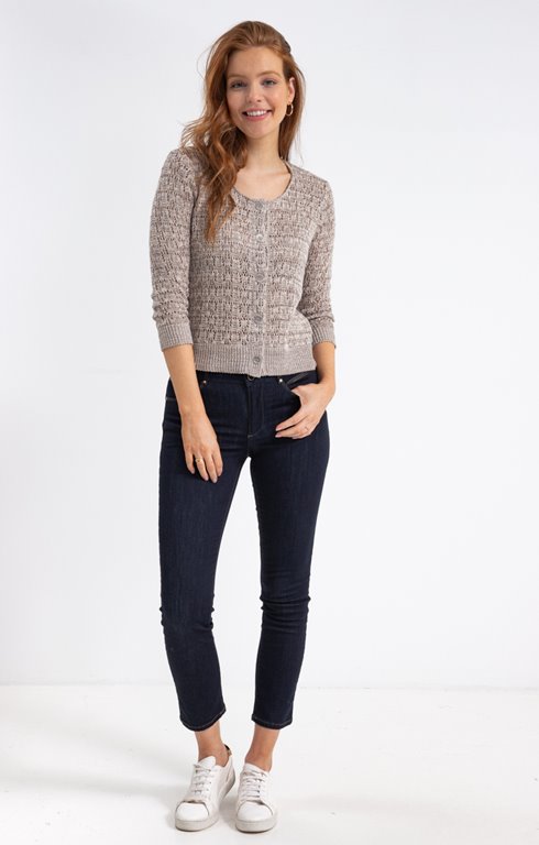 CARDIGAN AJOURÉ BOUTONNÉ ALL OVER