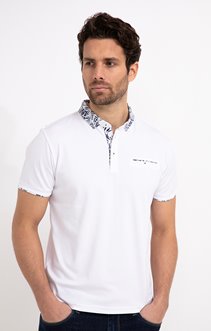 Polo manches courtes Col Feuillage