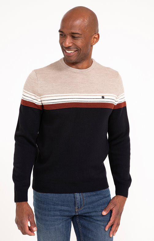 Pull col rond rayé Rizeray