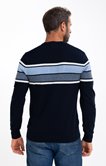 Pull col rond rayé Army