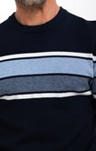 Pull col rond rayé Army