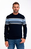 Pull col rond rayé Army