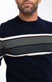 Pull col rond rayé Army