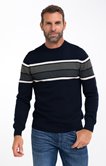 Pull col rond rayé Army