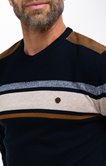 Pull col rond rayé Beige stripe