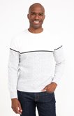 Pull col rond rayé jacquard Frise