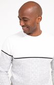 Pull col rond rayé jacquard Frise