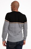 Pull col rond rayé jacquard Frise
