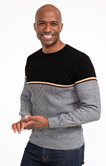 Pull col rond rayé jacquard Frise