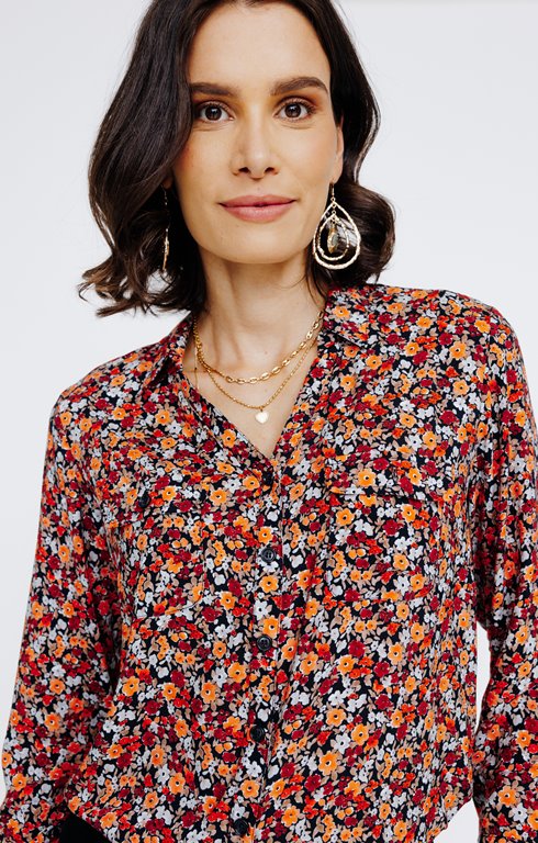 Chemisier Bohème à Manches 3/4 Et Col Rond Pour Femme - Style Décontracté - Pour Le Travail - Tunique Tendance, Multicolor_t Shirts Pour Femmes Graphique, Petit