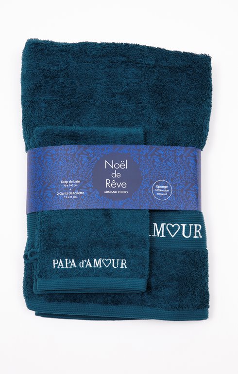 Serviette et gants de toilette papa