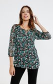 Tunique plissée imprimé fleuri