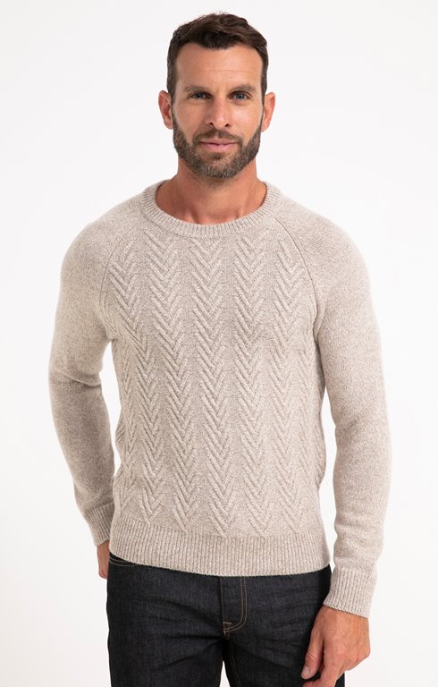 Pull col rond Torsade