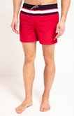 Short de bain rouge court