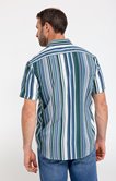 Chemise manches courtes rayée VERTE
