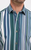 Chemise manches courtes rayée VERTE