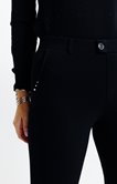 pantalon maille slim bouton fantaisie 
