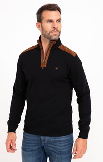 Polo manches longues col montant