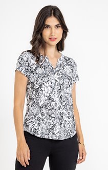 Tee-shirt imprimé col mao
