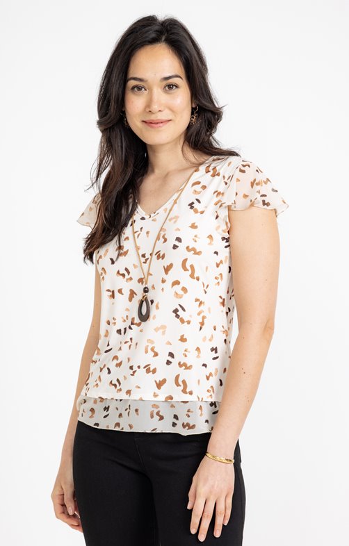 Tee-shirt imprimé col v