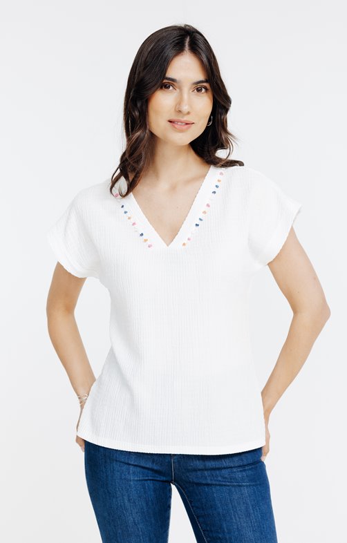 Tee-shirt uni col v
