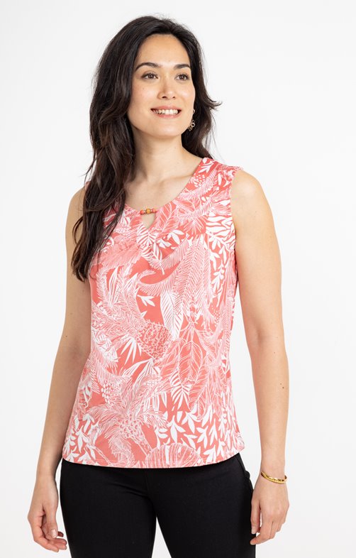 Tee-shirt imprimé col rond sans manche