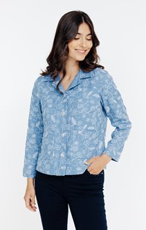 Veste col chemise brodée