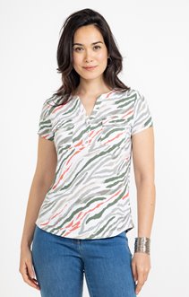 Tee-shirt poches imprimées zebre