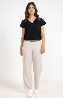 Pantalon large poches cargo