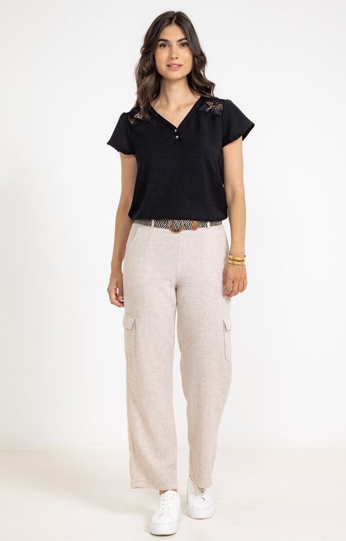 Pantalon large poches cargo
