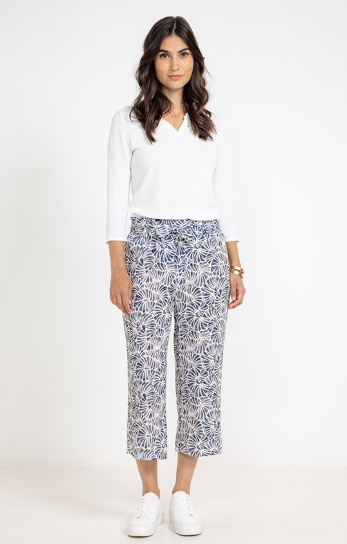 Pantalon large en crépon imprimé
