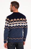 Pull col rond jacquard Bloc