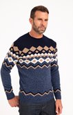 Pull col rond jacquard Bloc