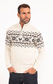Pull col montant Jacquard Flocon