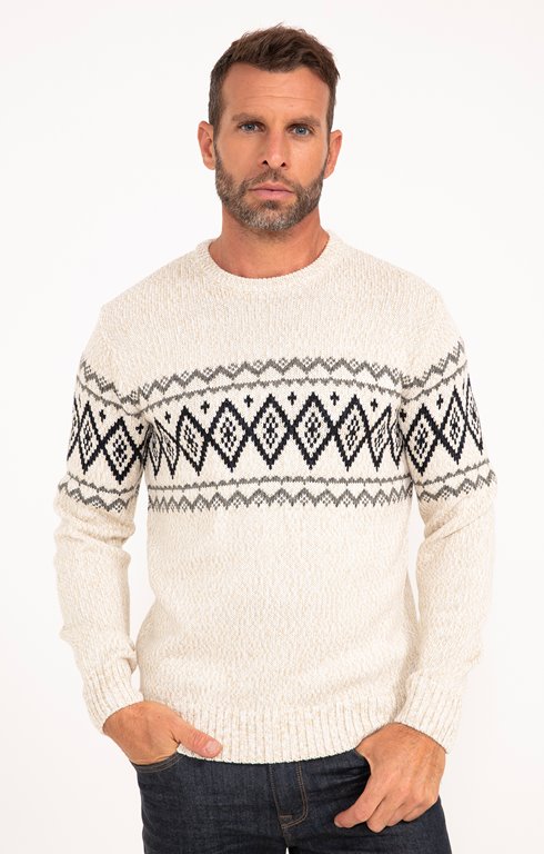 Pull col rond Jacquard