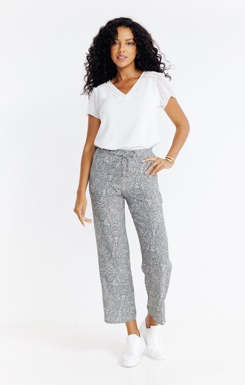 Pantalon imprimé feuille