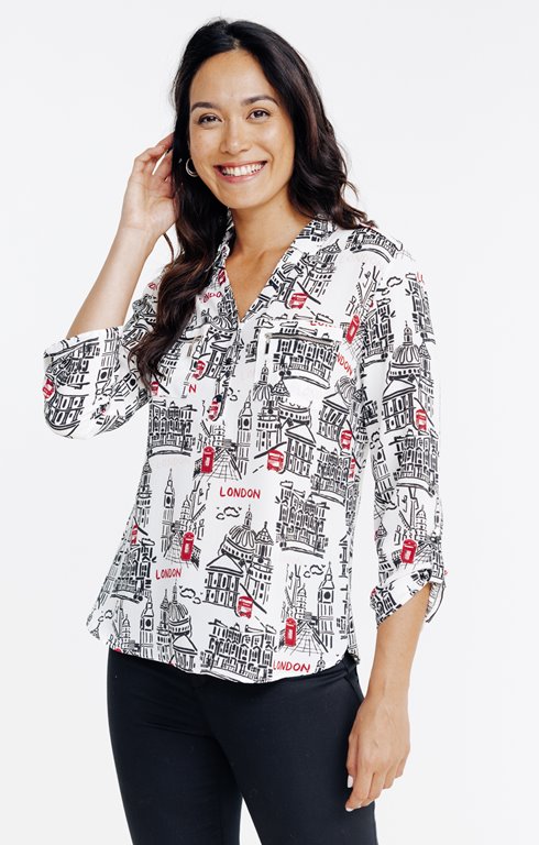 Tunique zippée motif london