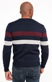 Pull col rond rayé Bordo