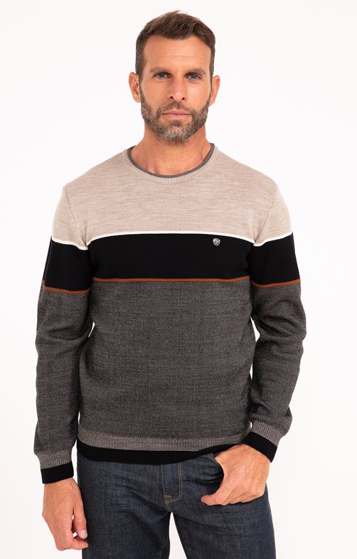 Pull col rond rayé Mocky