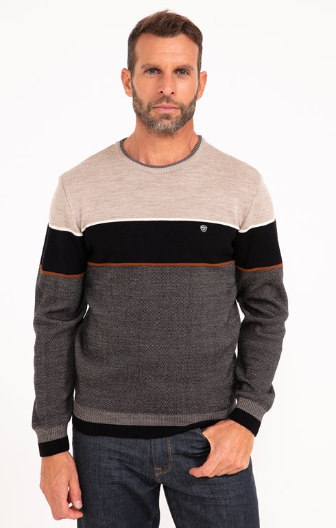 Pull col rond rayé Mocky