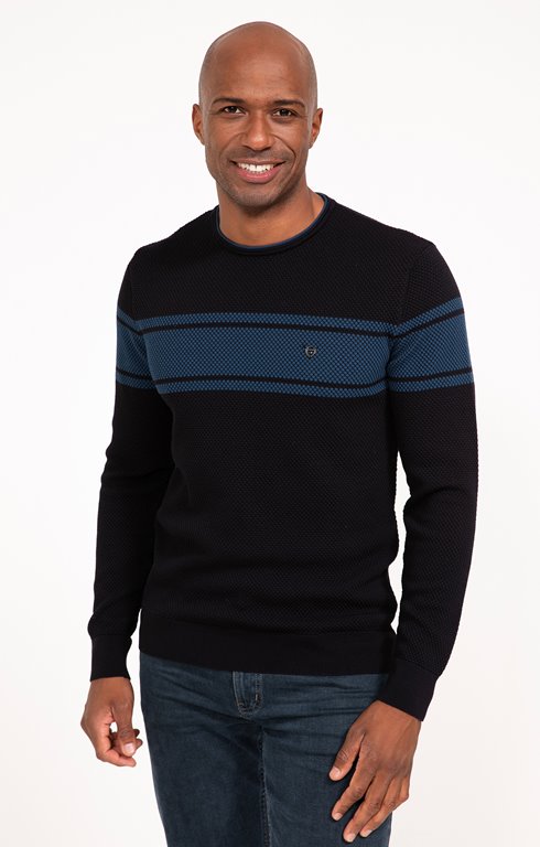 Pull col rond rayé Ruche