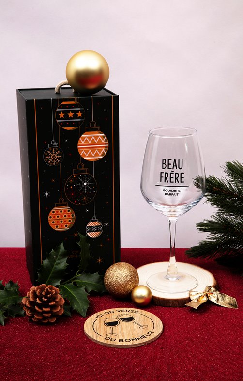 Coffret verre à vin beau frère